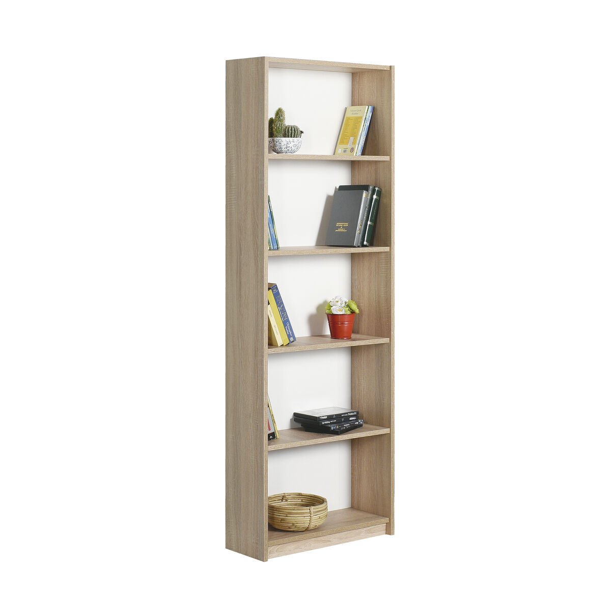 Bokhandel Alexandra House Living Brun Trä MDP 58 x 169 x 22 cm 5 Hyllor