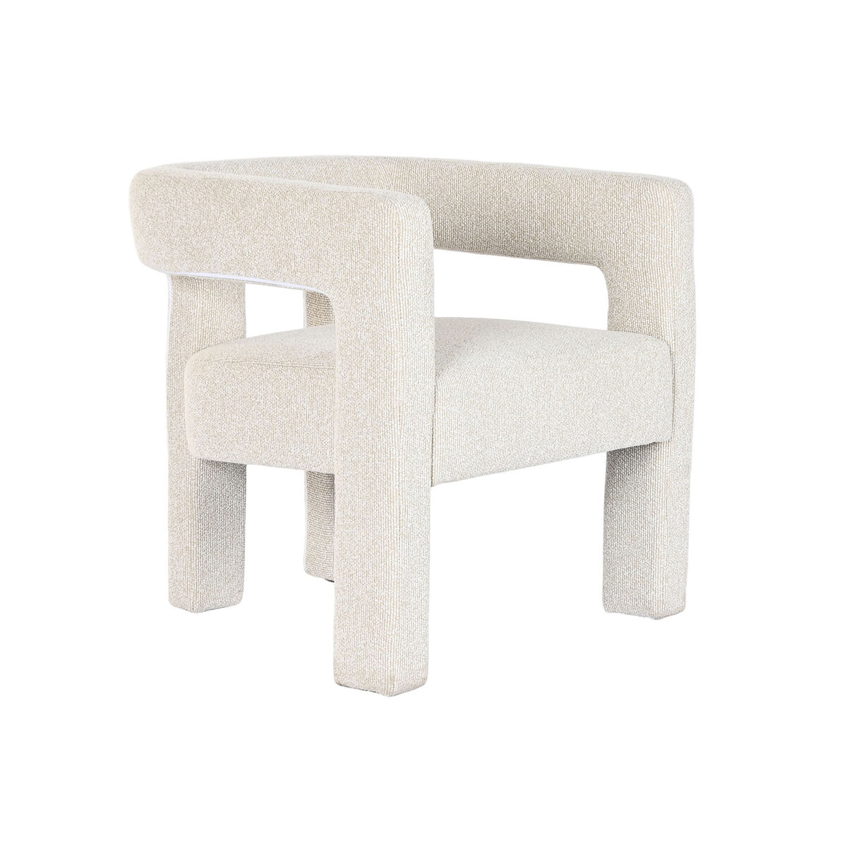Fåtölj Home ESPRIT Vit Polyester Trä 67 X 61,5 X 67,5 CM