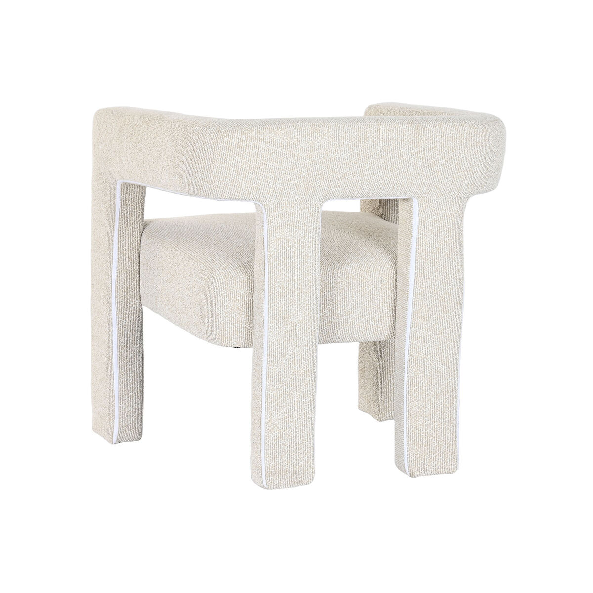 Fåtölj Home ESPRIT Vit Polyester Trä 67 X 61,5 X 67,5 CM - 3