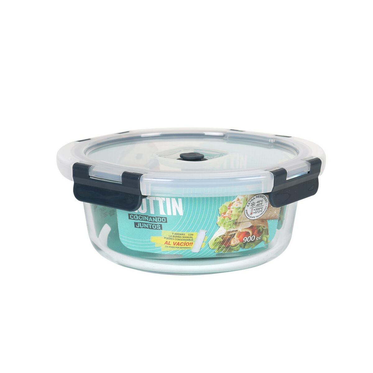 Hermetisk matlåda Quttin Rund 900 ml Ø 18 x 7,5 cm (6 antal) - 2