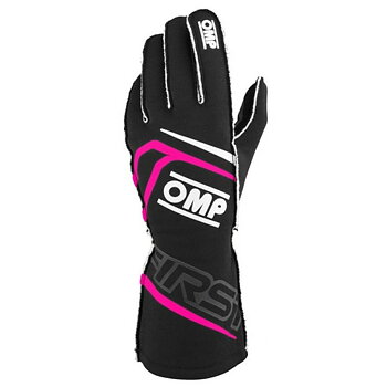 Karting Gloves OMP MY2025 Svart Fuchsia FIA 8856-2018