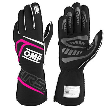 Karting Gloves OMP MY2025 Svart Fuchsia FIA 8856-2018