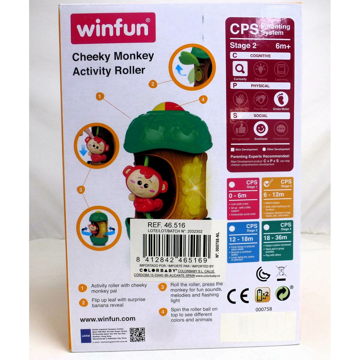 Interaktiv leksak för småbarn Winfun Apa 11,5 x 20,5 x 11,5 cm (6 antal) - 14
