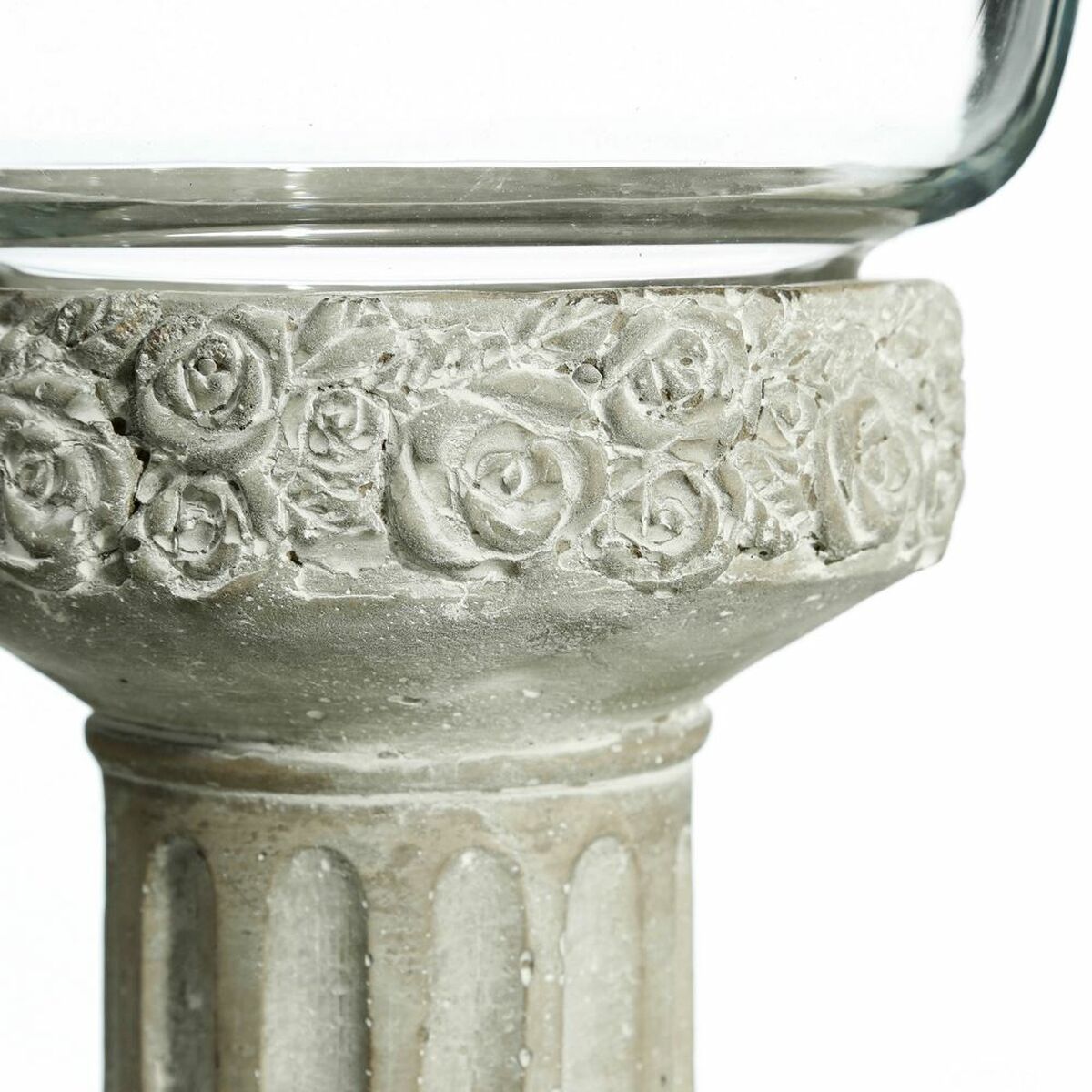 Ljusstakar 17,5 x 17,5 x 29,5 cm Glas Grå Cement - 2