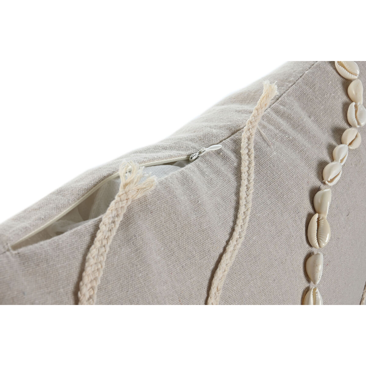 Kudde Home ESPRIT Vit Beige Boho 45 x 45 cm - 5