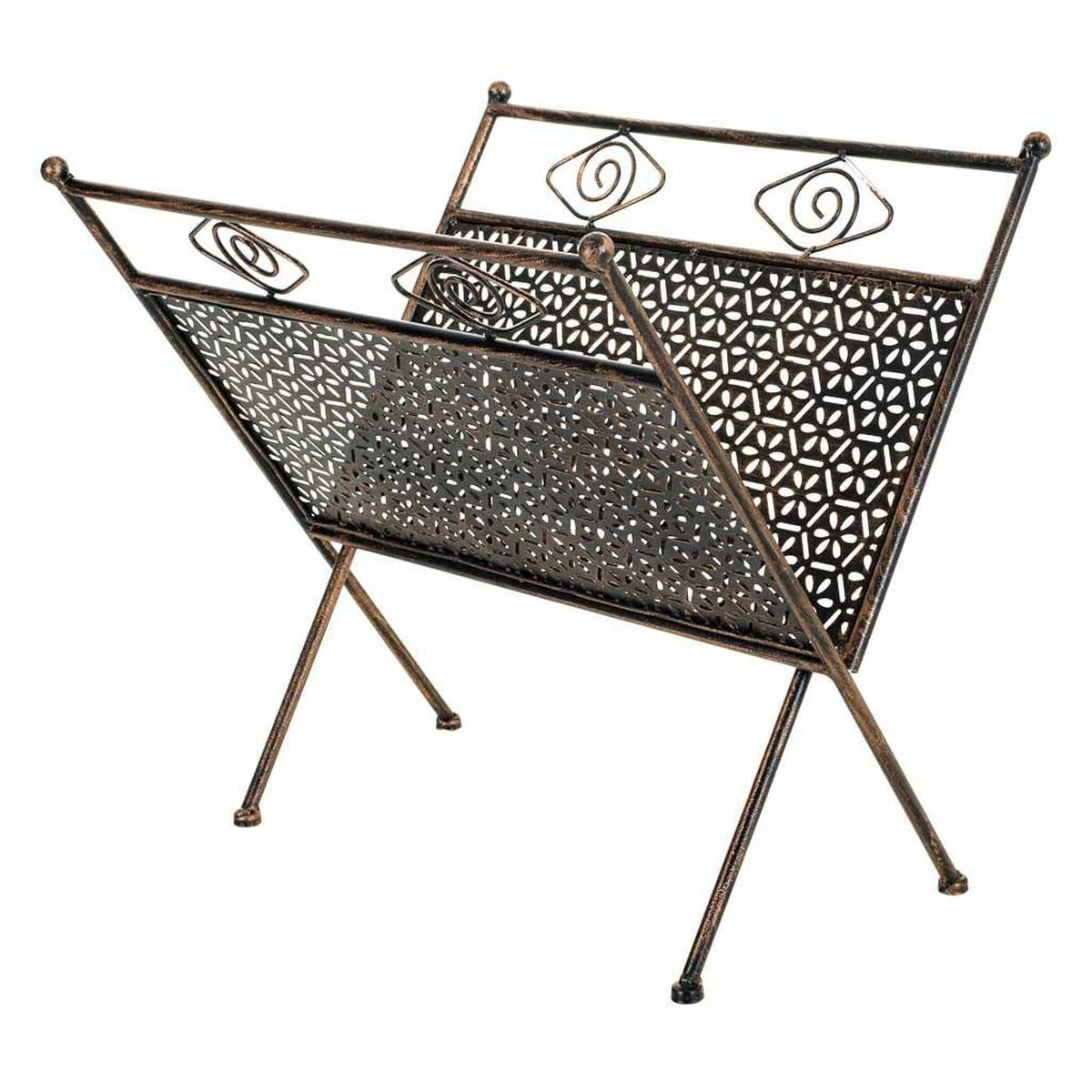 Tidningsställ Alexandra House Living Gyllene Smide 33 x 33 x 36 cm
