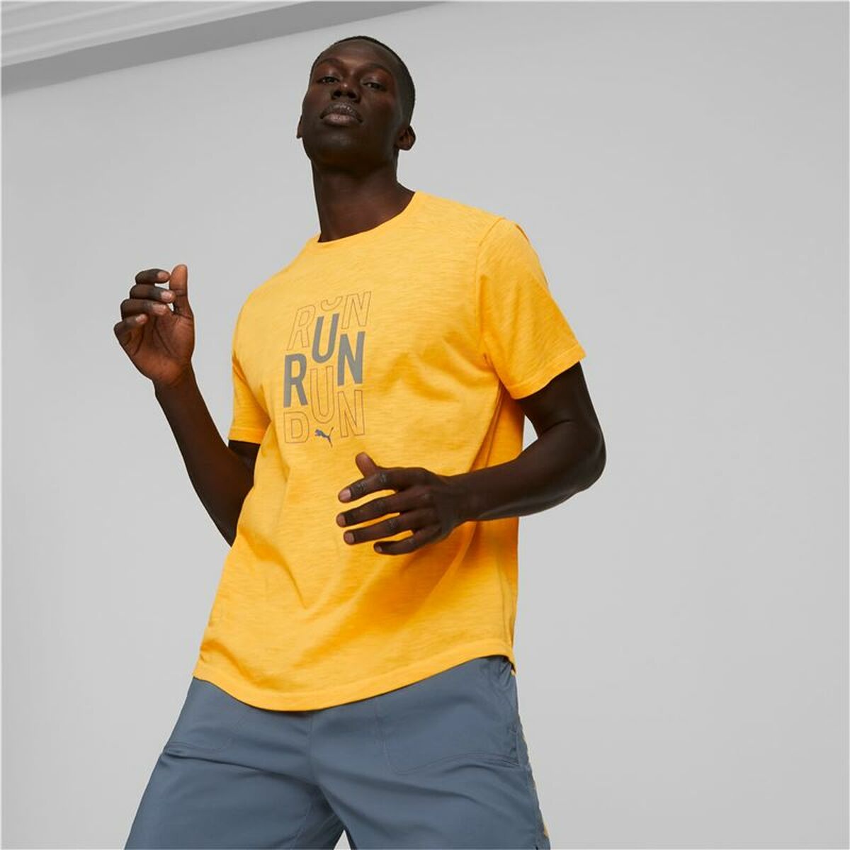T-shirt med kortärm Herr Puma Gul Män - 3