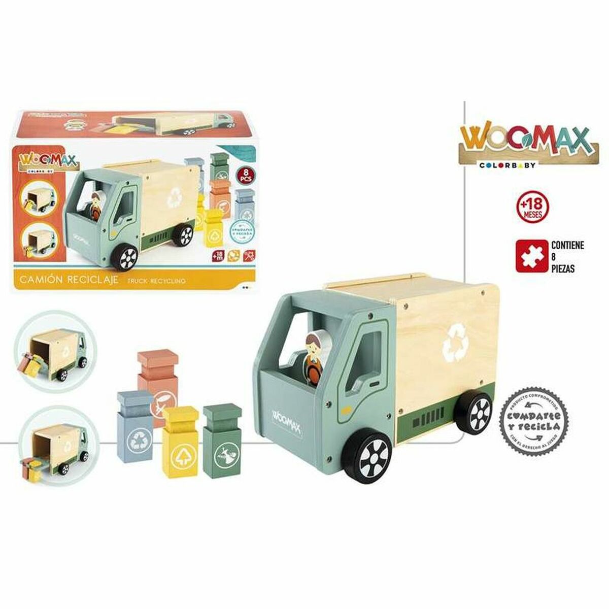 Byggbilar (Set) Woomax 24 x 15 x 13,5 cm