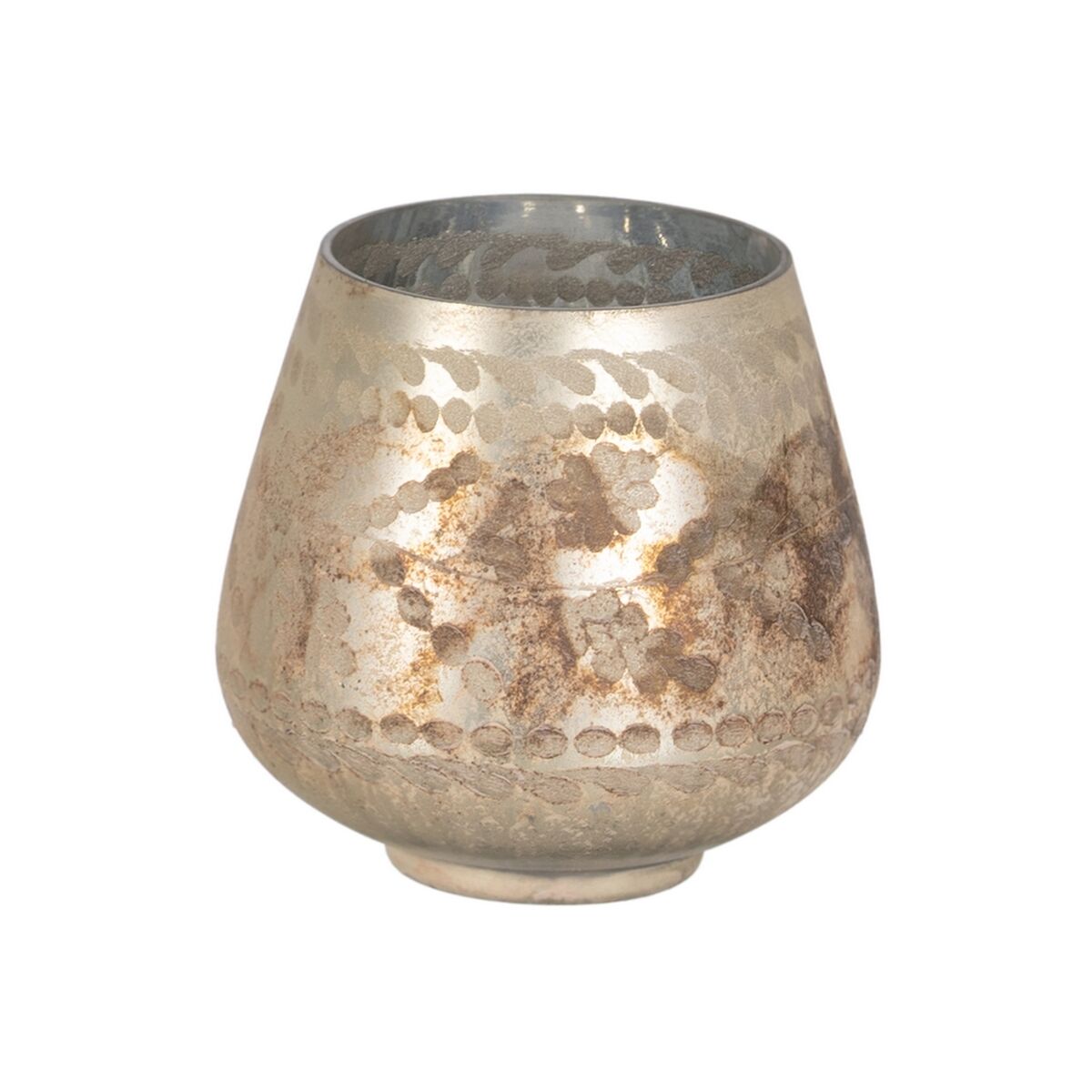 Ljusstakar Vit Glas 14 x 14 x 13 cm