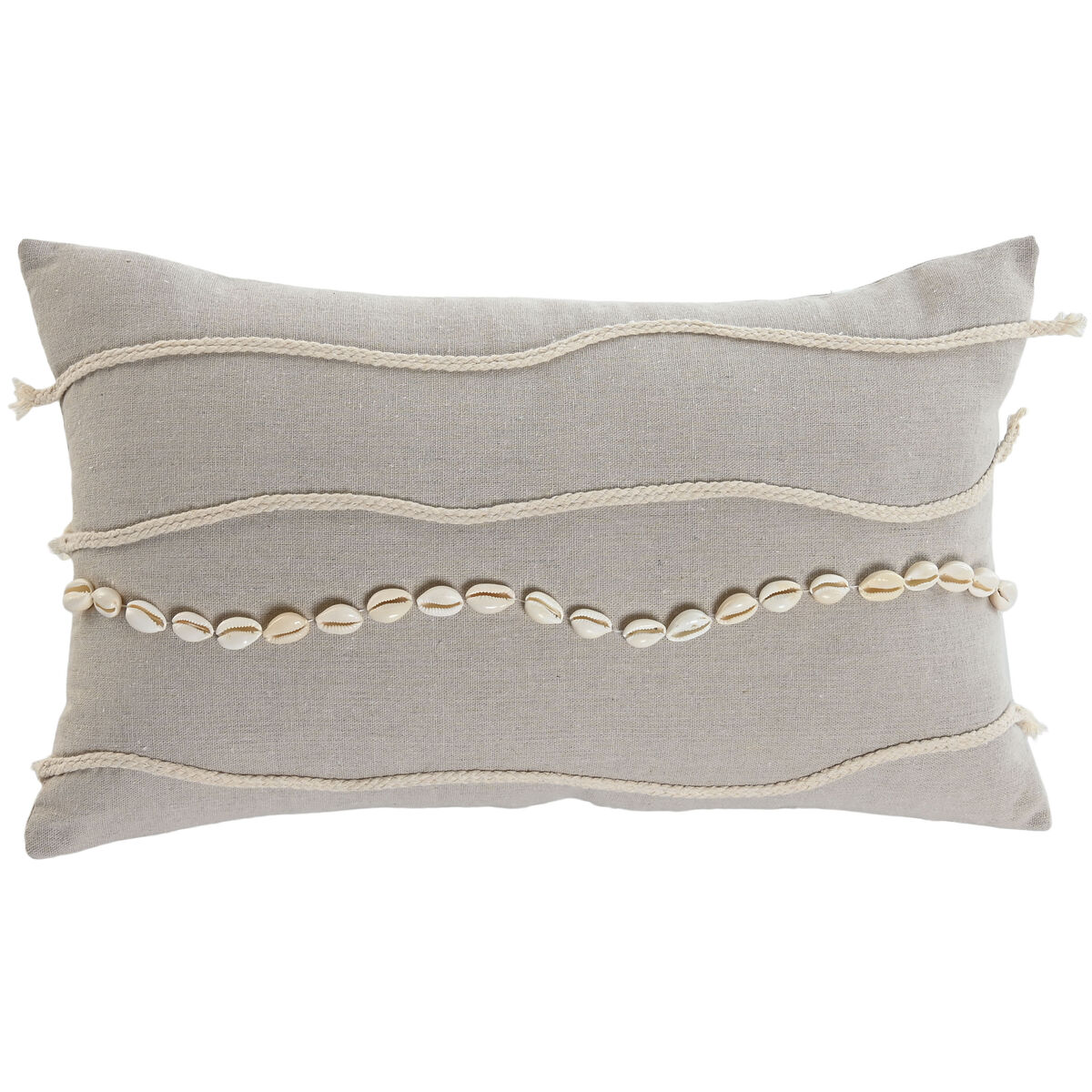 Kudde Home ESPRIT Vit Beige Boho 50 x 30 cm