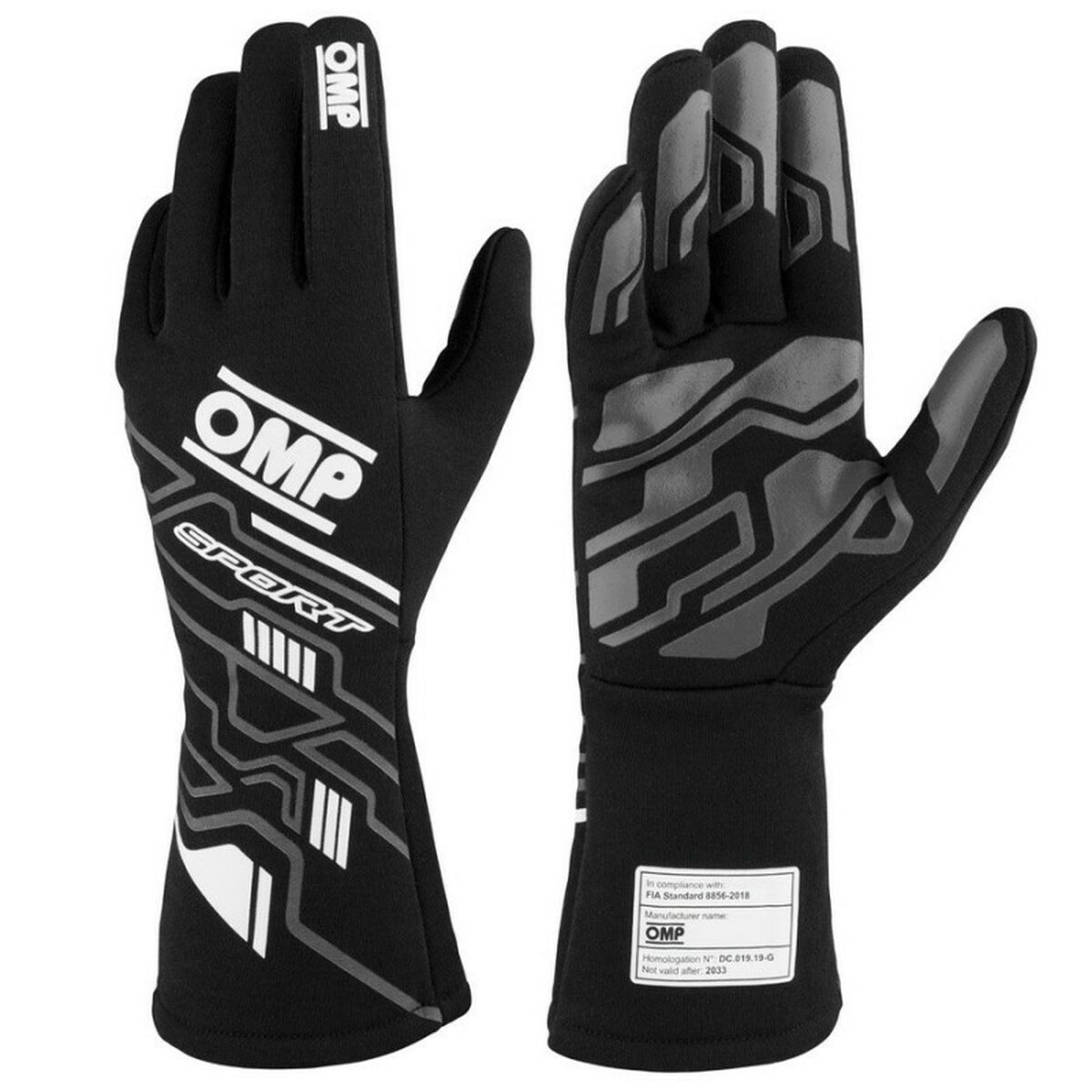 Karting Gloves OMP MY2025 Vit Svart FIA 8856-2018