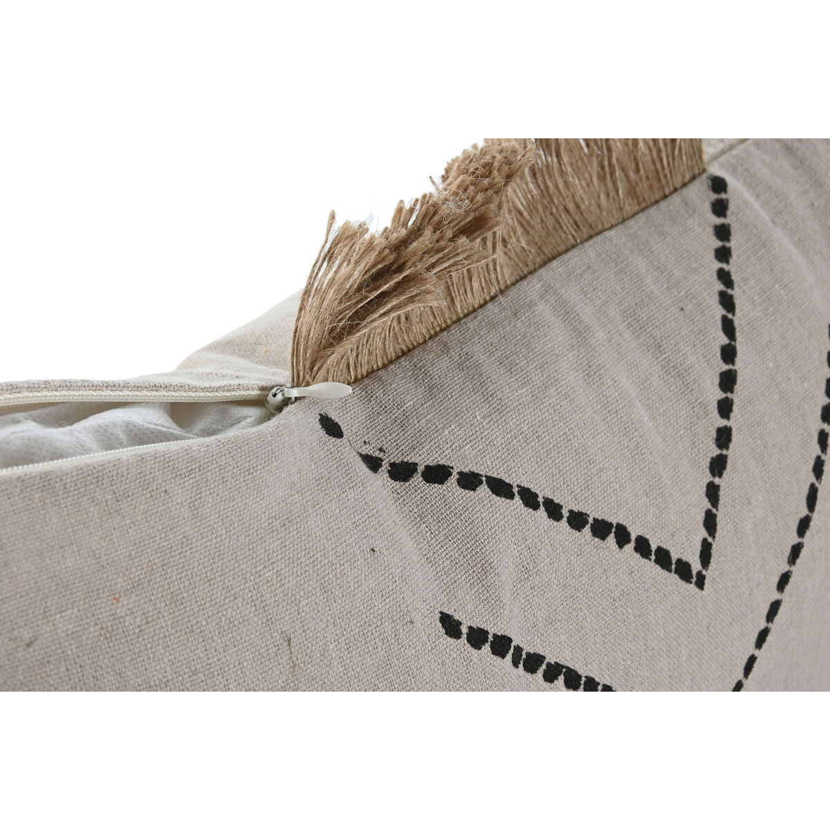 Kudde Home ESPRIT Beige Naturell Boho 45 x 45 cm - 4