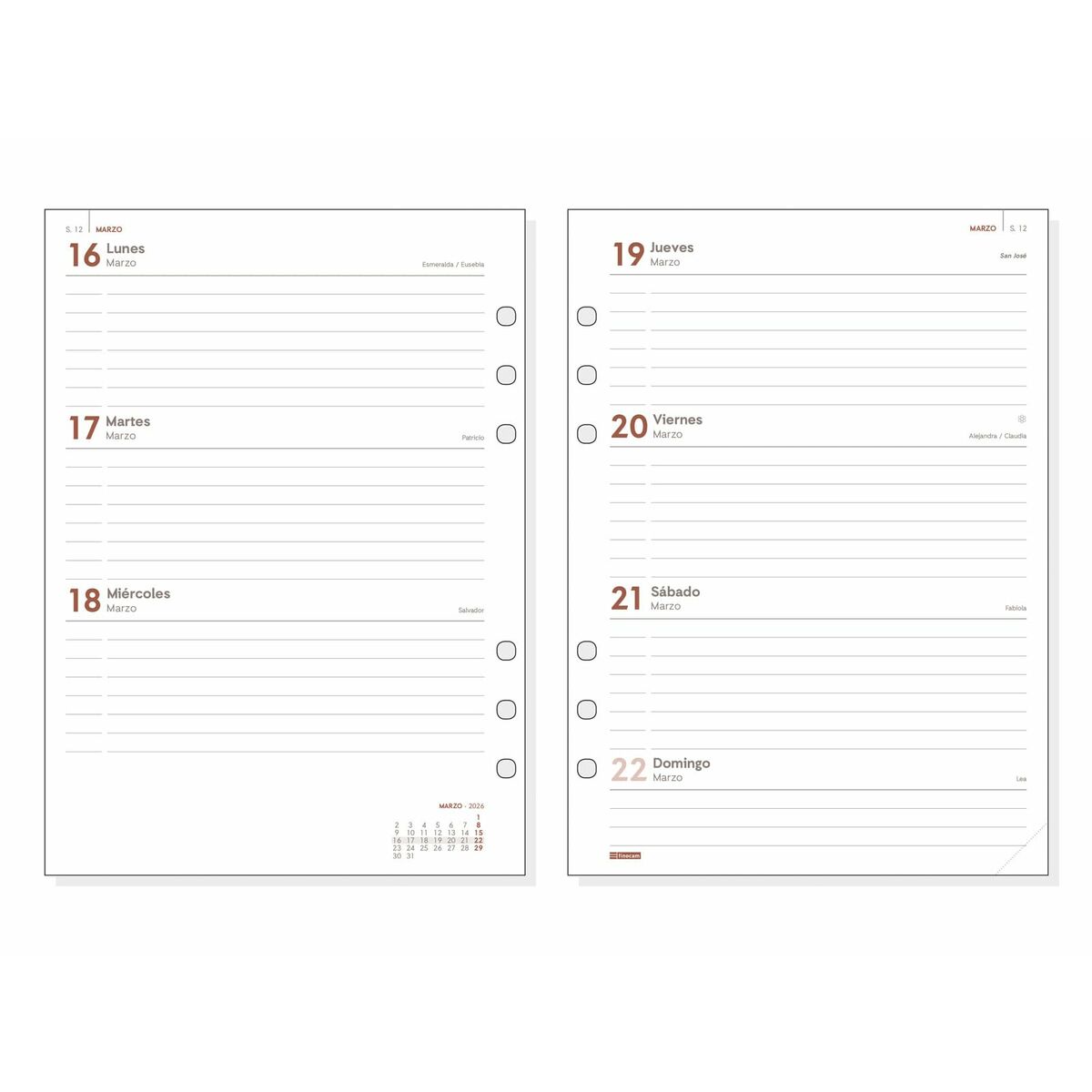Påfyllning av agenda Finocam  OPEN R1093 2026 15,5 x 21,5 cm - 2