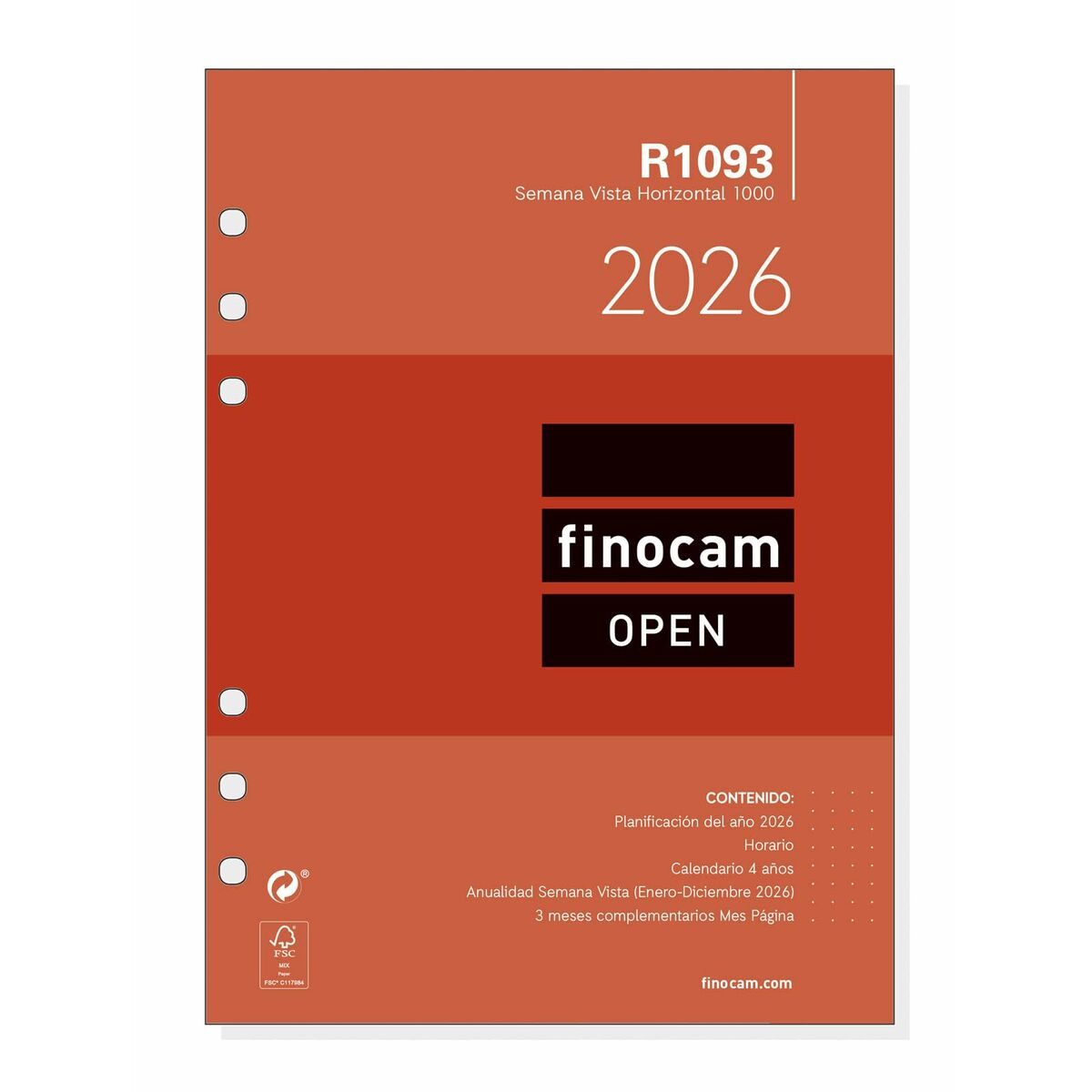 Påfyllning av agenda Finocam  OPEN R1093 2026 15,5 x 21,5 cm