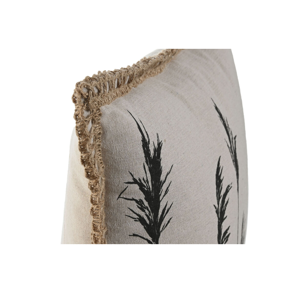 Kudde Home ESPRIT Svart Beige Frans Boho 45 x 45 cm - 2
