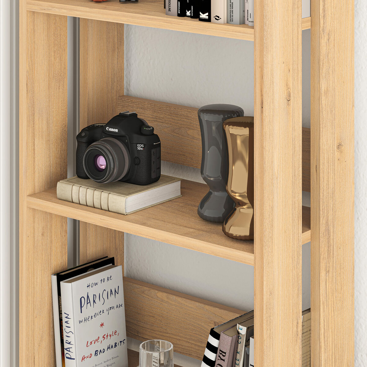 Bokhandel Alexandra House Living Tölgy Trä MDP 57 x 155 x 25 cm 5 Hyllor - 3