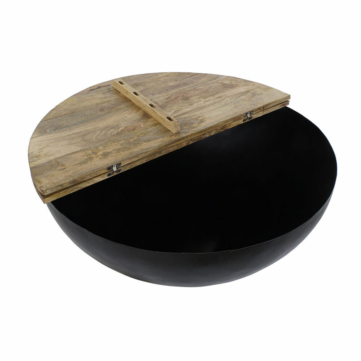 Sidobord DKD Home Decor Brun Svart Metall Mangoträ 95 x 95 x 40 cm 93,5 x 93,5 x 40 cm - 3