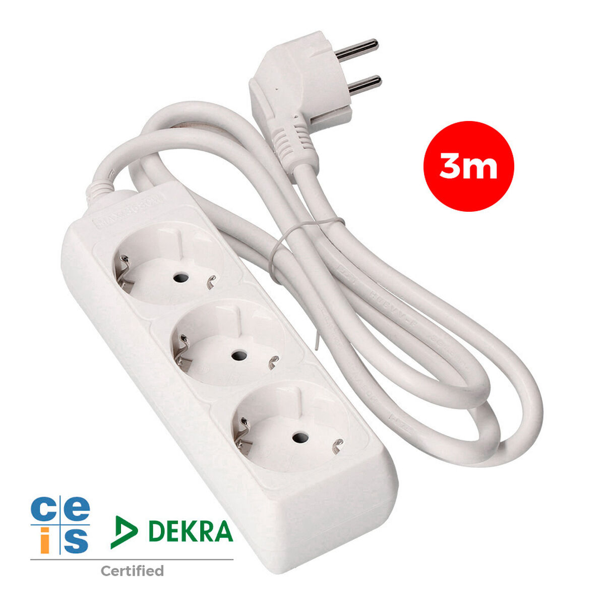 Ellist 3 Tomas-uttag utan brytare EDM 41033 Schuko (3 m) - 4