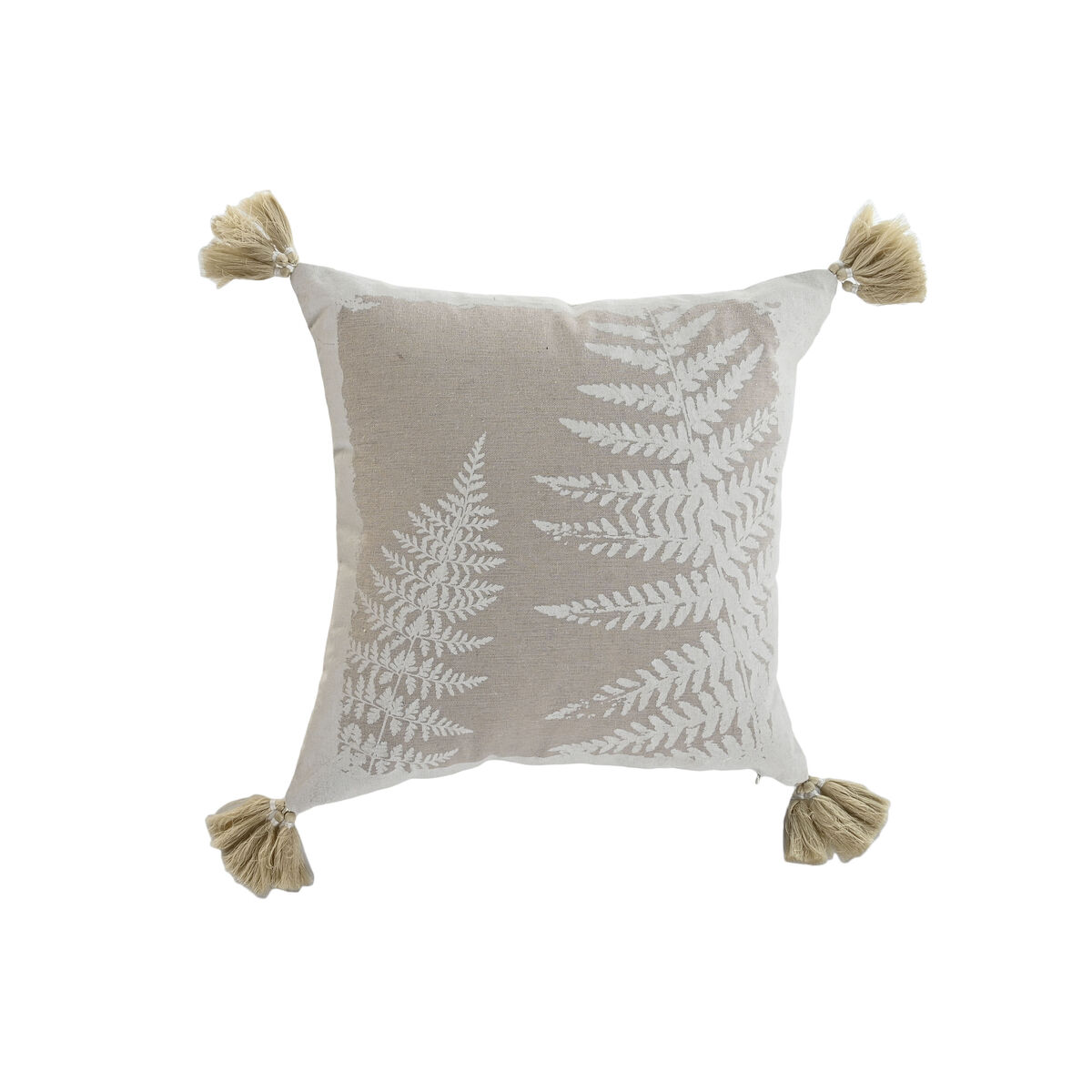Kudde Home ESPRIT Vit Beige Utskriven Boho 45 x 45 cm