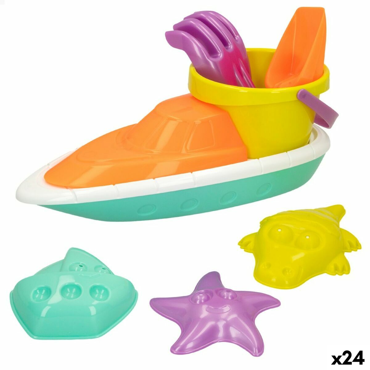 Strandleksaker set Colorbaby 7 Delar Båt polypropen (24 antal) - 6