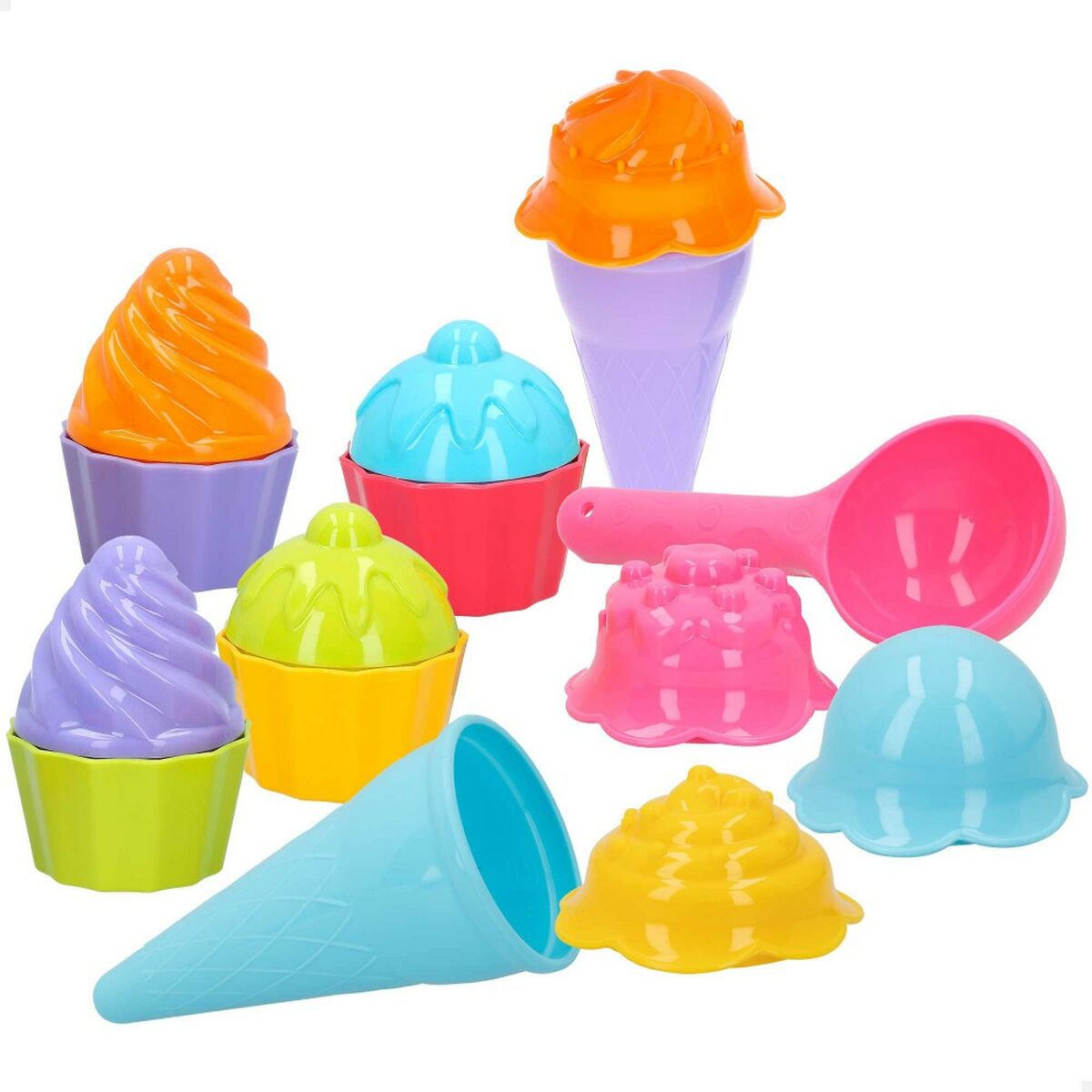Strandleksaker set Colorbaby 15 Delar Former Glass Cupcake (24 antal) - 9