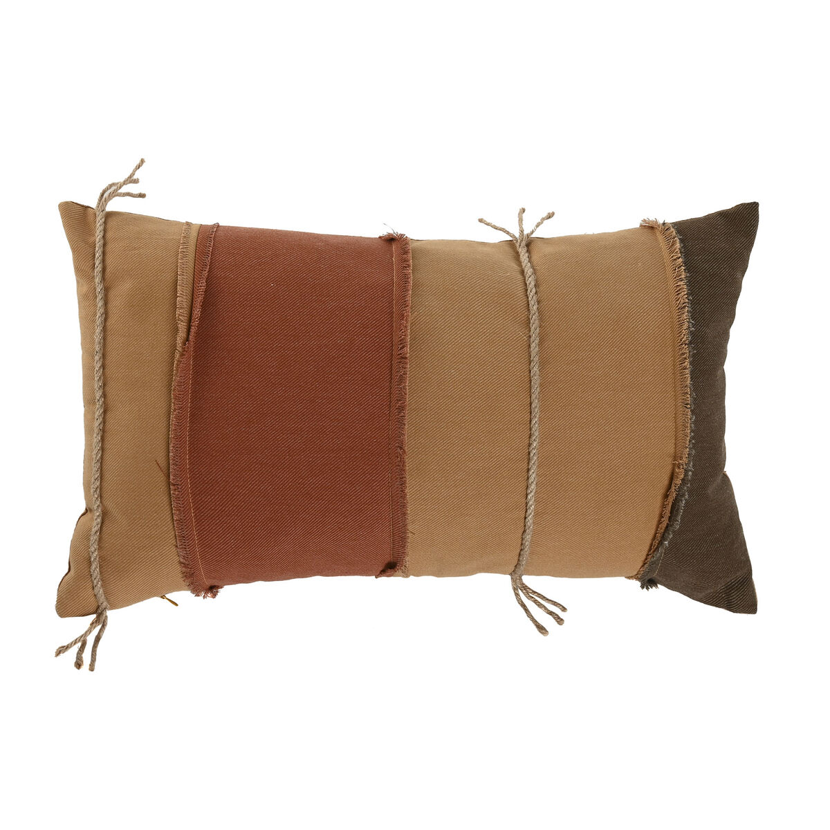 Kudde Home ESPRIT Brun Senap Terrakota n Patchwork Boho 50 x 30 cm