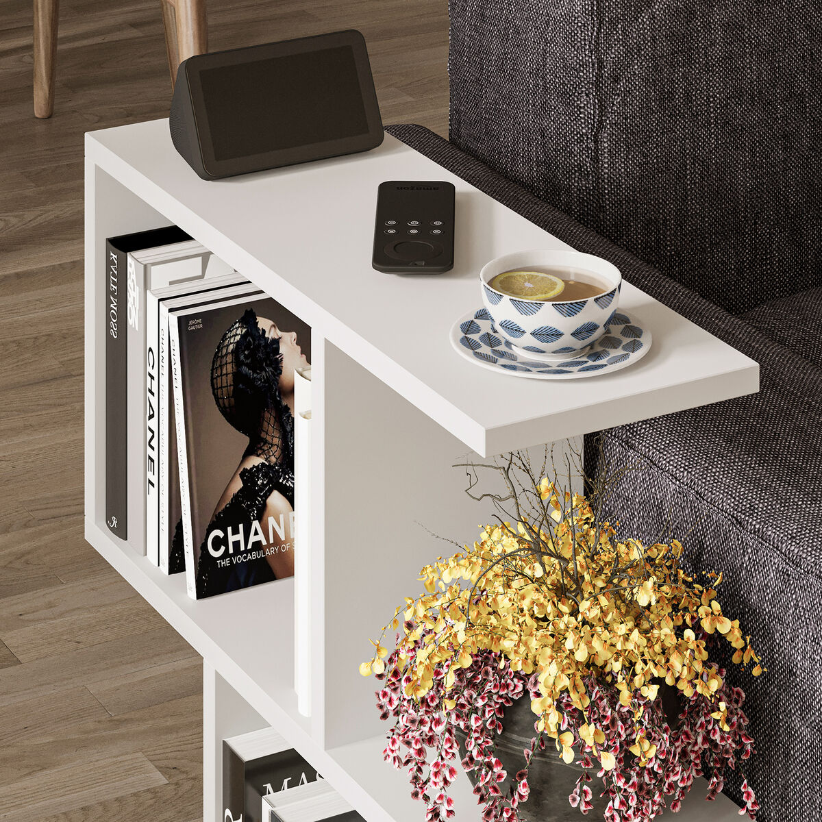 Bokhylla Alexandra House Living Vit Trä MDP 60 x 60 x 19 cm - 4