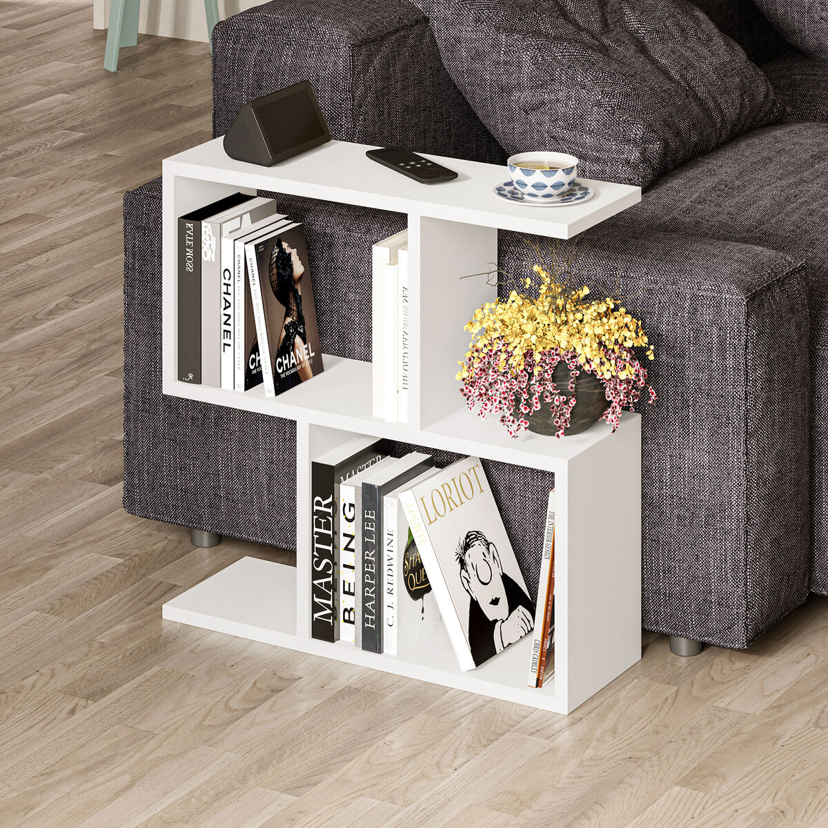 Bokhylla Alexandra House Living Vit Trä MDP 60 x 60 x 19 cm - 3