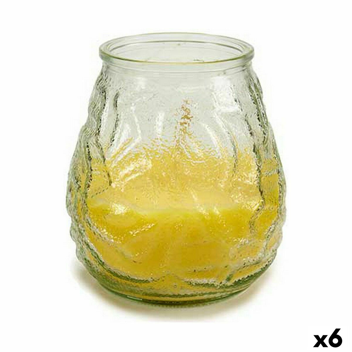 Doftljus Ibergarden Gul Transparent Glas Paraffin Citronella 9 x 10 x 9 cm 9 x 9,5 x 9 cm (6 antal)