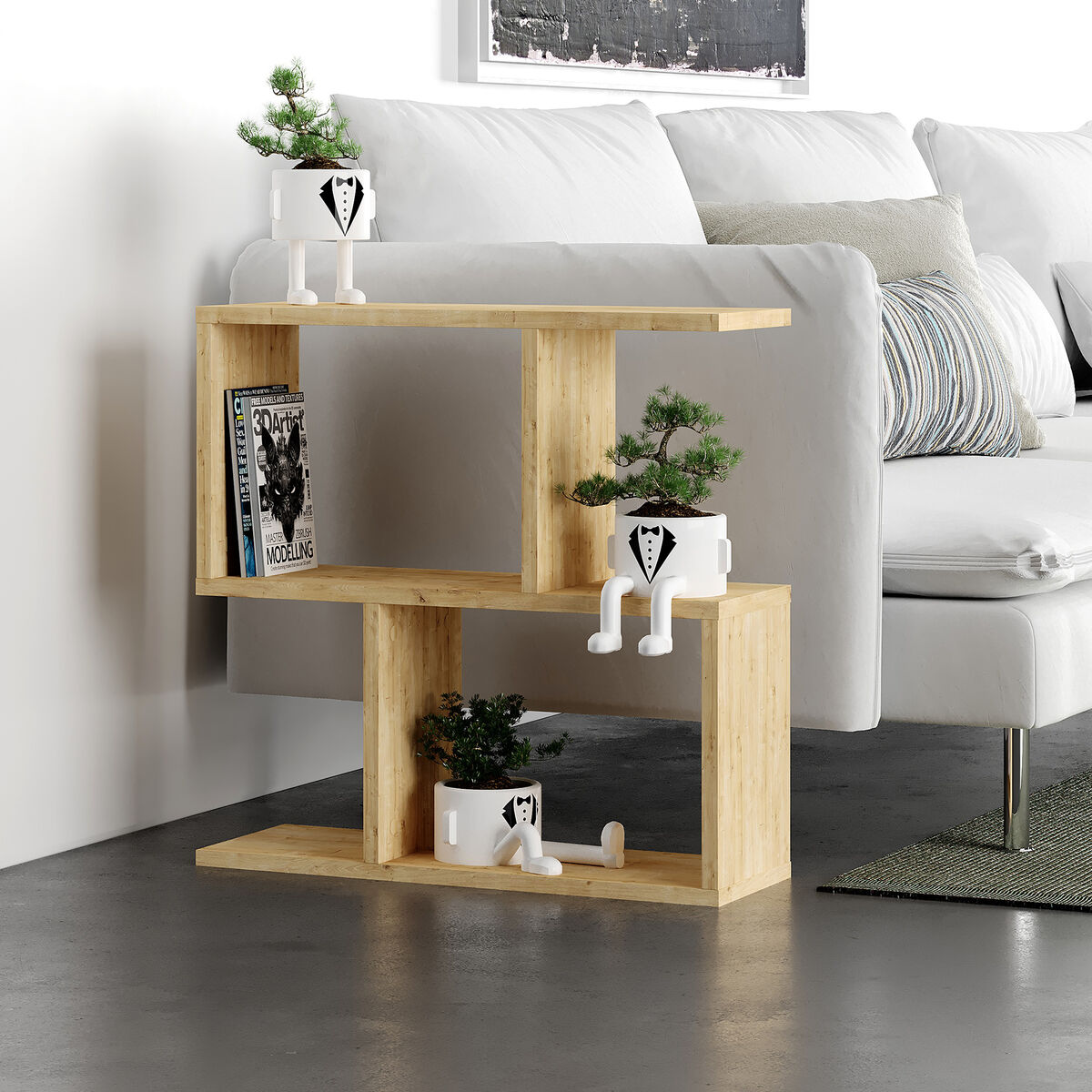 Bokhylla Alexandra House Living Tölgy Trä MDP 60 x 60 x 19 cm - 2