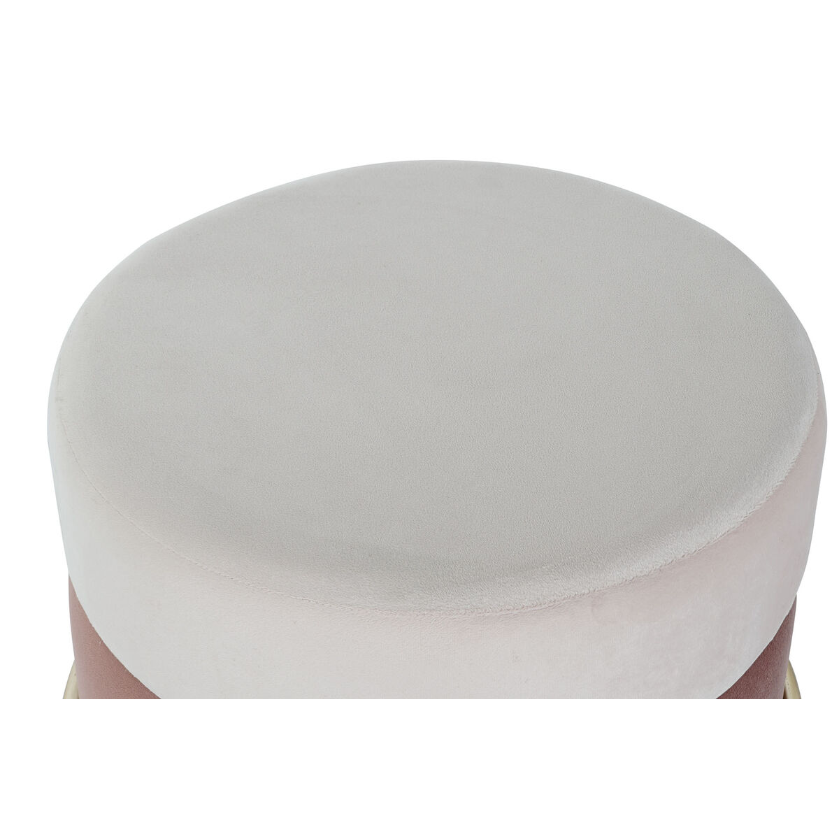 Fotpall DKD Home Decor Rosa Gyllene Metall Sammet 48 x 48 x 47 cm - 4