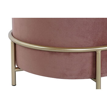 Fotpall DKD Home Decor Rosa Gyllene Metall Sammet 48 x 48 x 47 cm