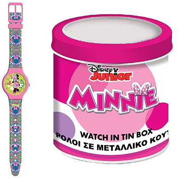 Barnklocka Minnie Mouse MINNIE  - TIN BOX Ø 33 mm