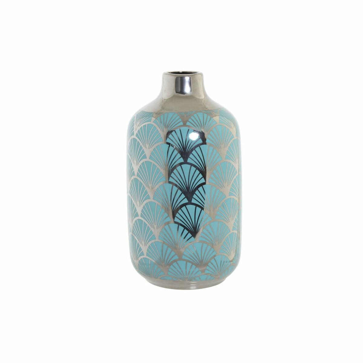 Vas DKD Home Decor 13 x 13 x 26 cm Porslin Turkos Orientalisk Kromad - 4