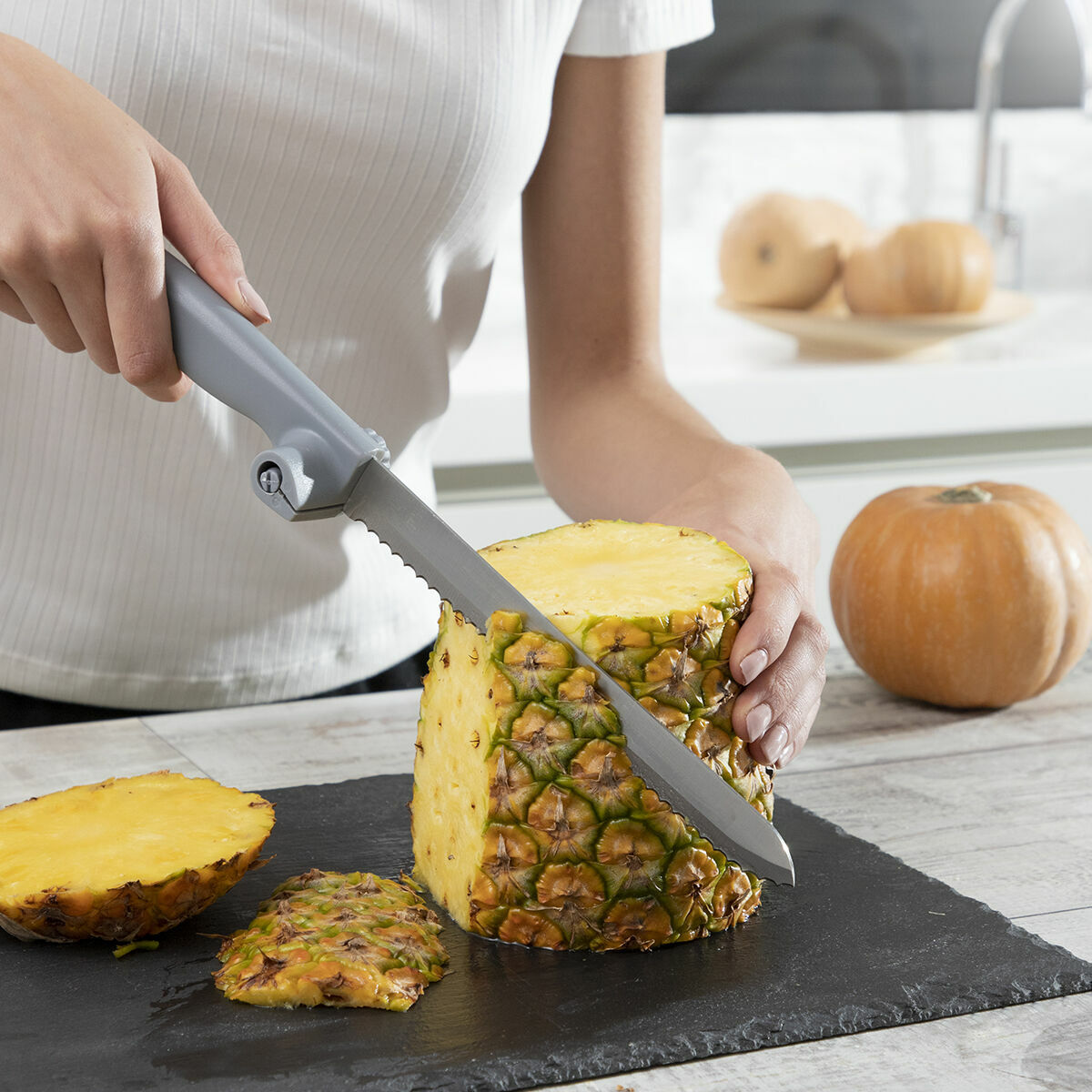 Brödkniv med justerbar skärguide Kutway InnovaGoods V0103422 Rostfritt stål (Renoverade A) - 7