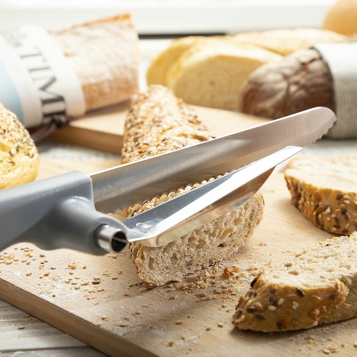 Brödkniv med justerbar skärguide Kutway InnovaGoods V0103422 Rostfritt stål (Renoverade A) - 5