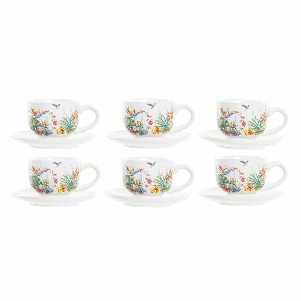Set med kaffekoppar DKD Home Decor Multicolour Dolomite 180 ml - 8