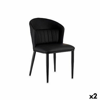 Fåtölj Rund Svart Stål 51 x 83,5 x 54 cm (2 antal)