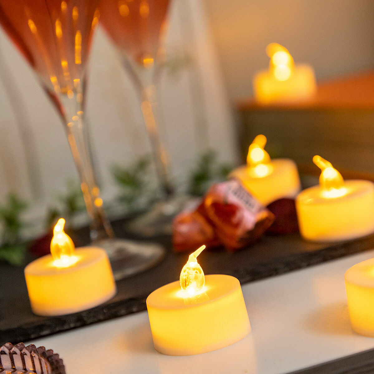 Set med Värmeljus med LED Romandle InnovaGoods 12 antal - 2