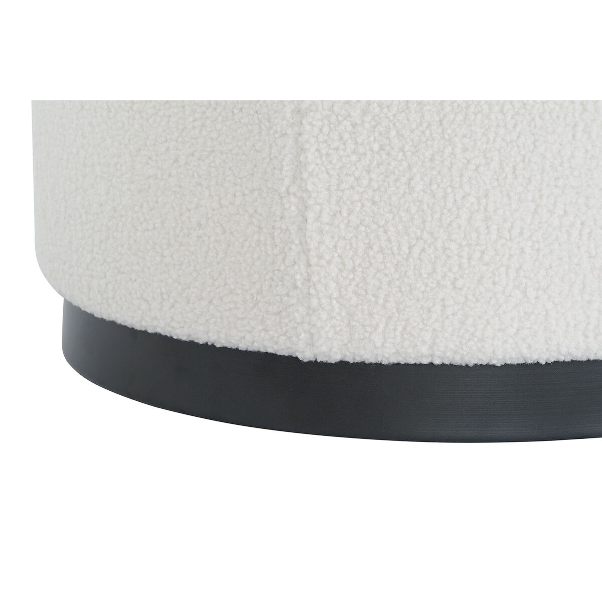 Fotpall DKD Home Decor Vit Svart Polyester Trä MDF Scandi 60 x 60 x 45 cm (3 antal) - 2