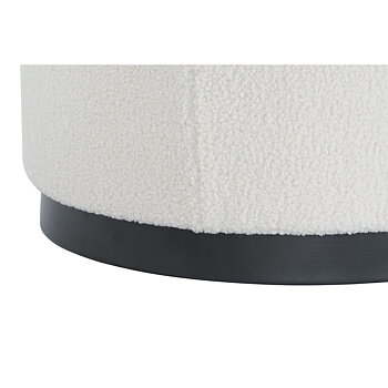 Fotpall DKD Home Decor Vit Svart Polyester Trä MDF Scandi 60 x 60 x 45 cm (3 antal)