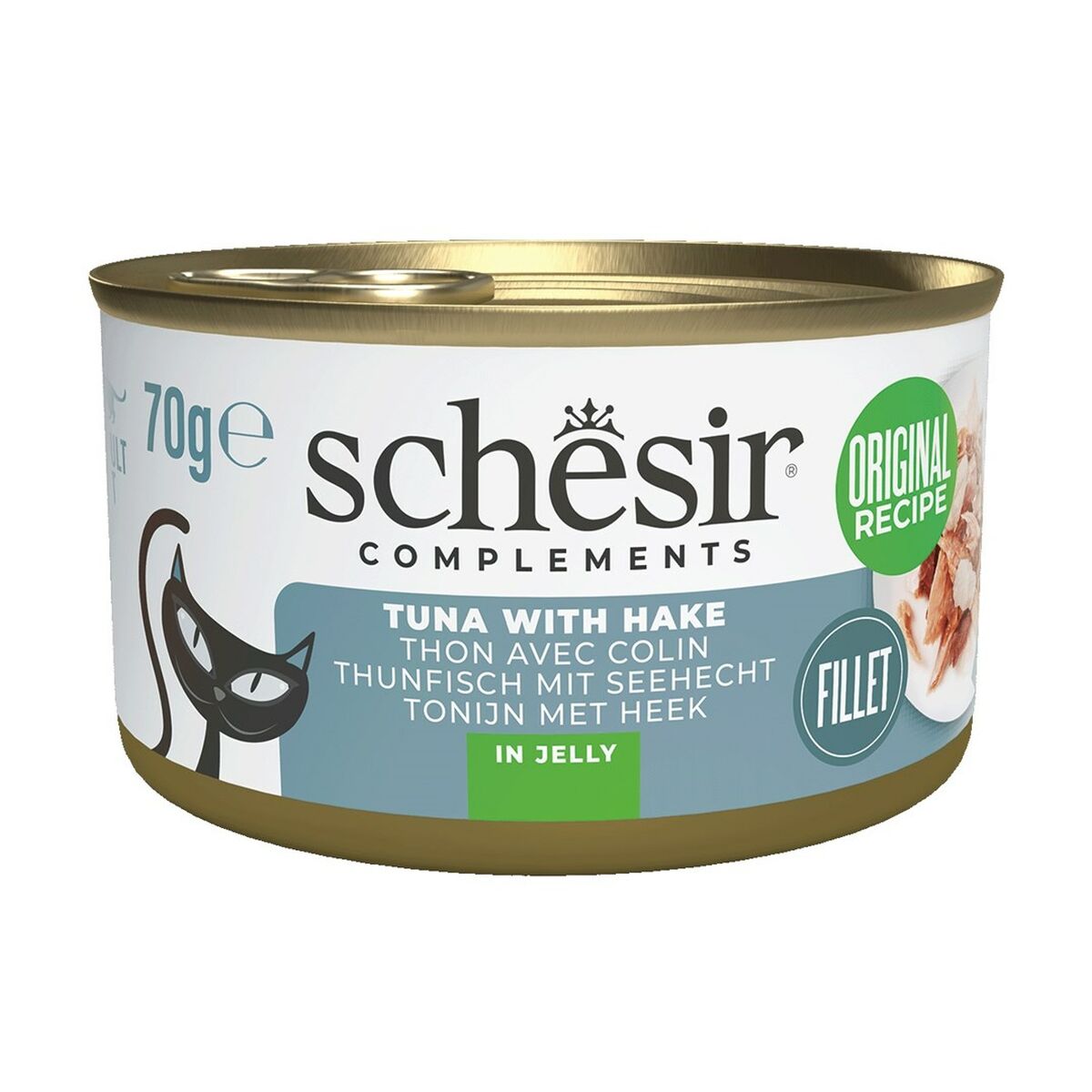 Kattmat Agras Pet Foods SCHESIR Complements Tuna with hake in jelly Fisk 70 g