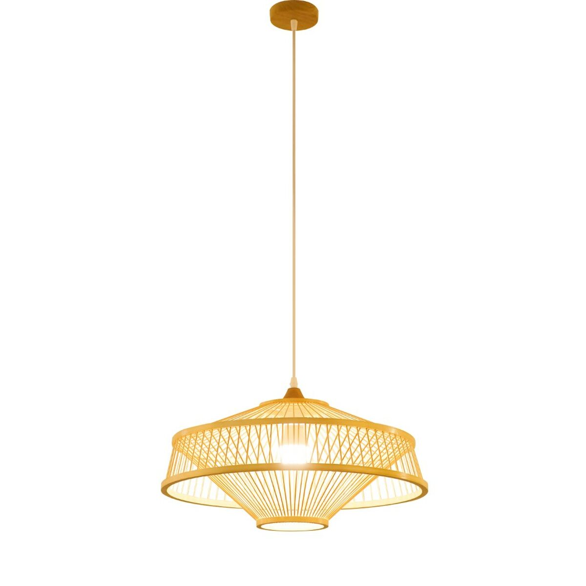 Taklampa DKD Home Decor Brun Bambu (50 x 50 x 23 cm) - 9