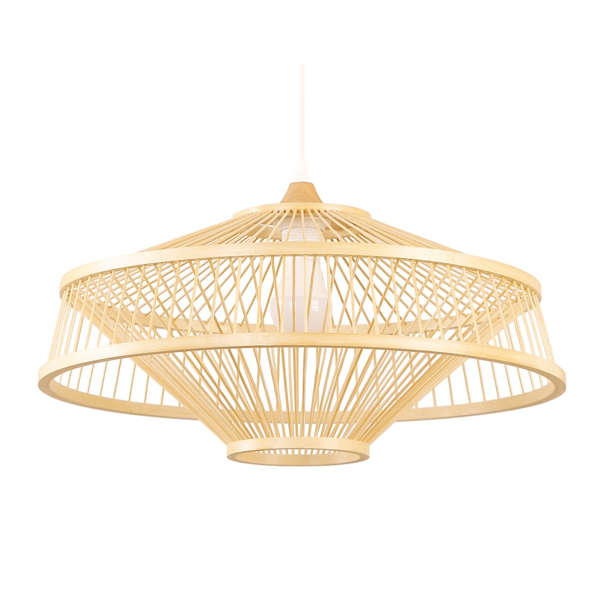 Taklampa DKD Home Decor Brun Bambu (50 x 50 x 23 cm) - 8