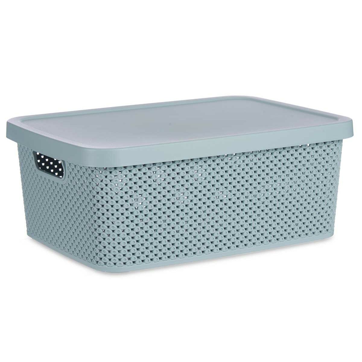 Förvaringslåda med lock Grön Plast 13 L (28 x 15 x 39 cm) (12 antal) - 6