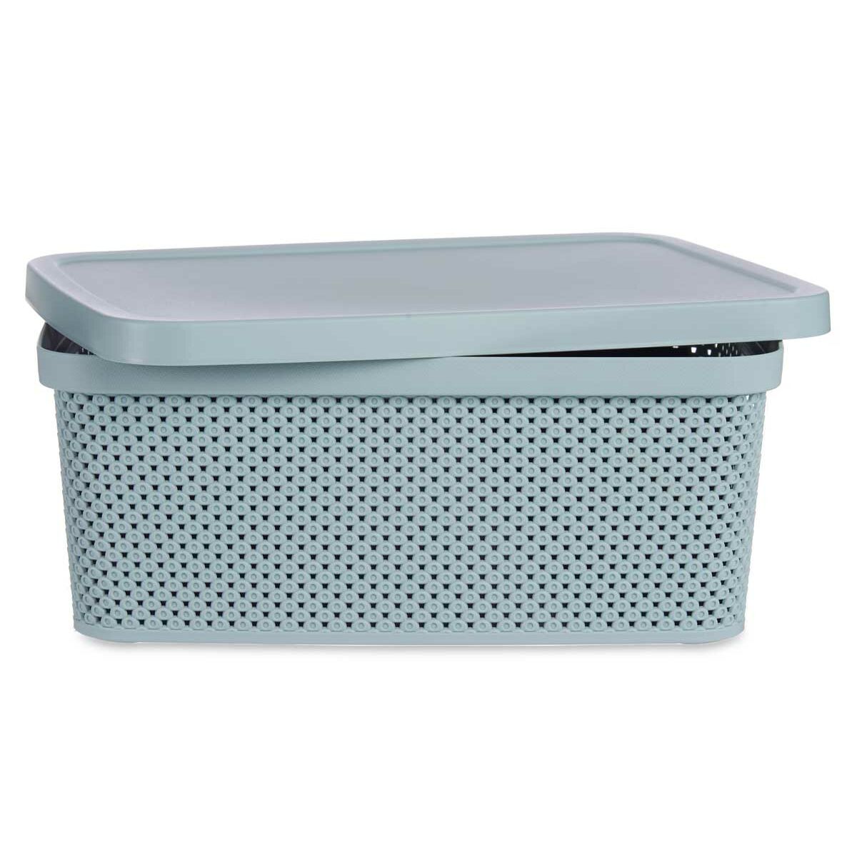 Förvaringslåda med lock Grön Plast 13 L (28 x 15 x 39 cm) (12 antal) - 5