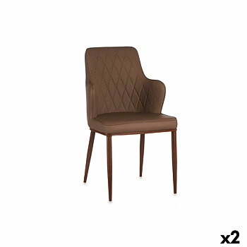 Fåtölj Romb Brun Svart Stål 53 x 90 x 43 cm (2 antal)