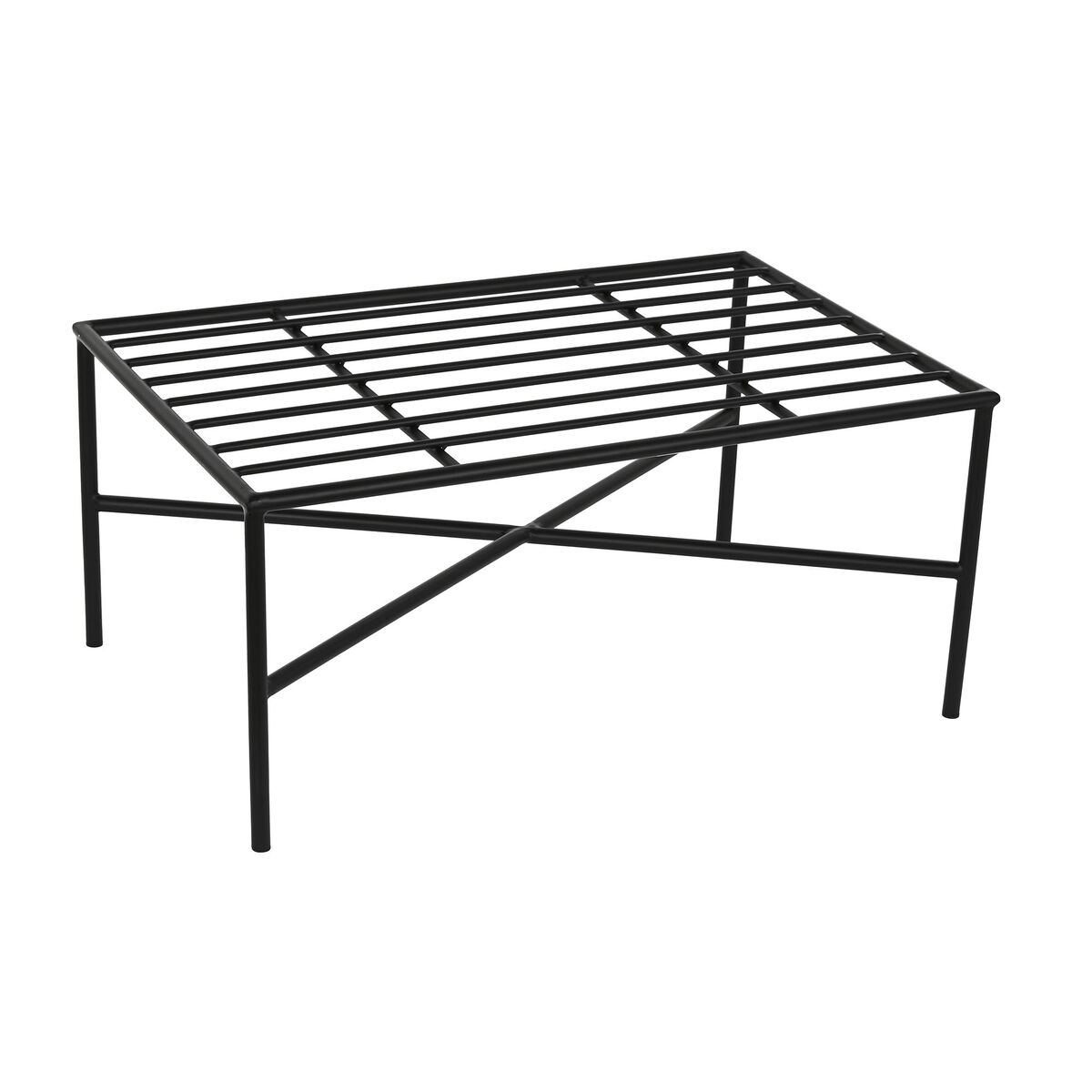Fotpall Home ESPRIT Vit Svart Metall Urban 75 x 50 x 45 cm - 3