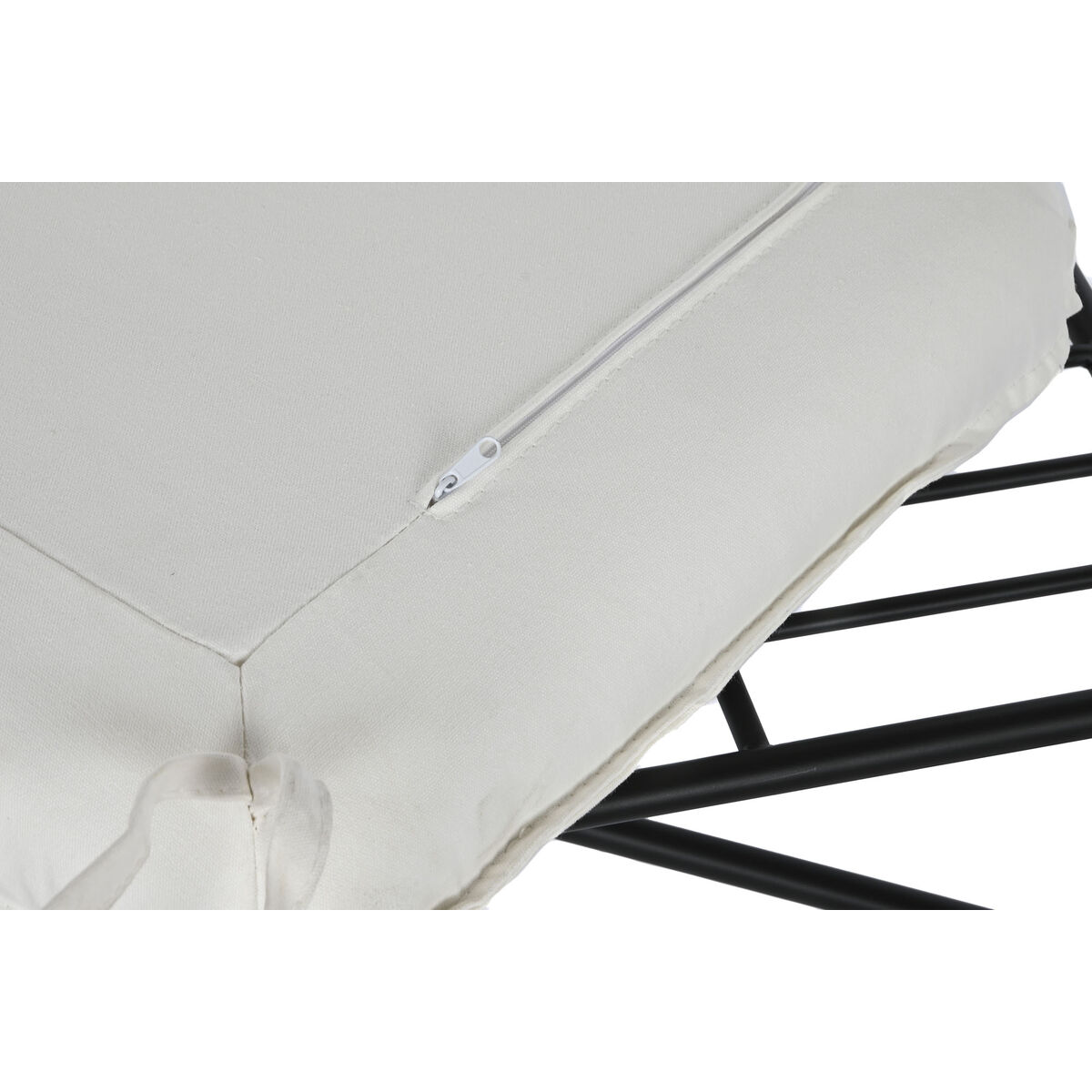 Fotpall Home ESPRIT Vit Svart Metall Urban 75 x 50 x 45 cm - 2