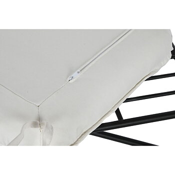 Fotpall Home ESPRIT Vit Svart Metall Urban 75 x 50 x 45 cm